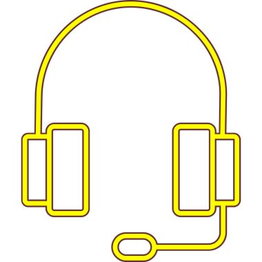 Kulaklıklar web simgesi basit vektör illüstrasyonu