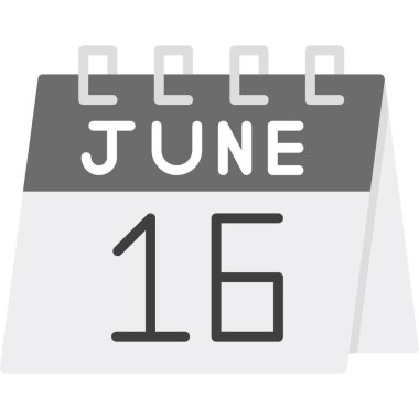 12 Haziran - Takvim simgesi - Takvimin vektör illüstrasyonu..