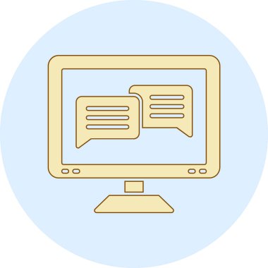 İnternet sohbeti. Web simgesi vektör illüstrasyonu