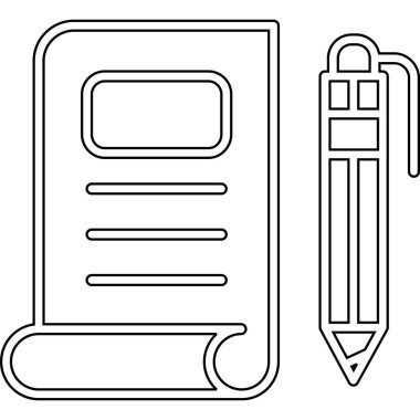 defter ve kalem simgesini