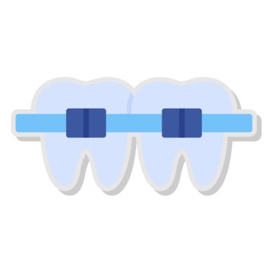 Ortodontik Parantez Web simgesi basit vektör illüstrasyonu