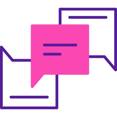 Sohbet ileti simgesi, vektör illüstrasyonu