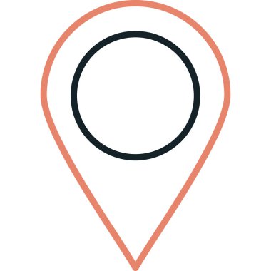 konum haritası pin simgesi ana hat biçiminde