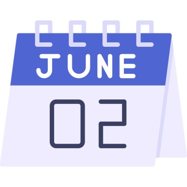 8 Haziran takvim simgesi tasarımı, takvim tarihi günü, vektör illüstrasyonu