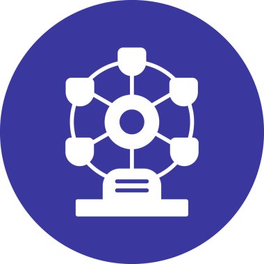 Mavi ve beyaz dairesel simgenin vektör illüstrasyonu