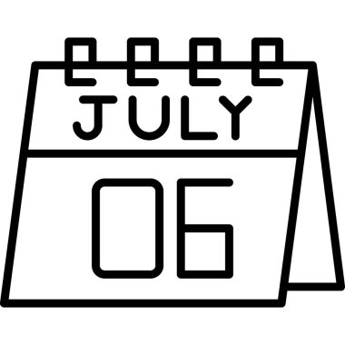 Takvim Haziran simgesi vektör illüstrasyonu