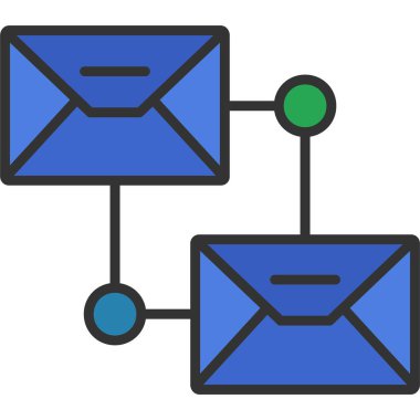 E- posta pazarlama vektör simgesi. Tasarımınız için taslak işareti dolduruldu.