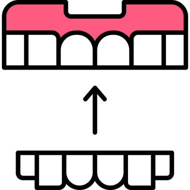 Diş telleri ikon ana hatlarını renklendirir. Diş teli vektörü. diş telleri