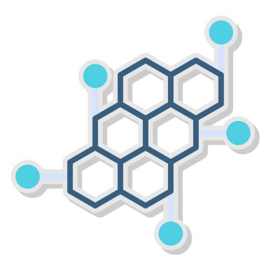 Molekül ikon vektörü izometrik illüstrasyon