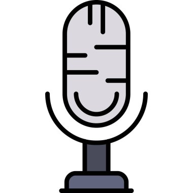 Mikrofon. Web simgesi basit tasarım