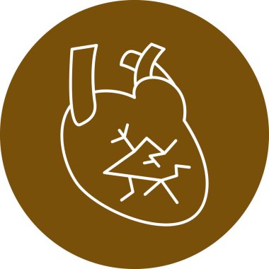 Kırık kalp ikonu. Web için kırık kalp vektör simgelerinin özet çizimi