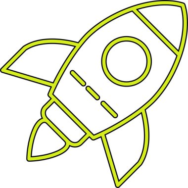 Roket ikonu. Web için basit roket vektör simgeleri çizimi