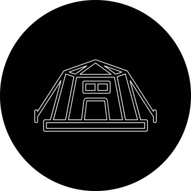çadır simgesi vektör illüstrasyonu
