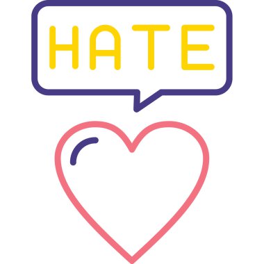 Nefret mesajı, vektör illüstrasyonu