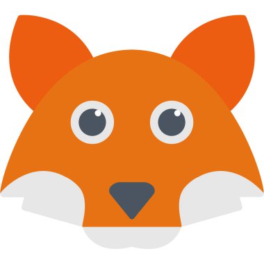 Beyaz arkaplanda şirin tilki başı, illüstrasyon veya vektör