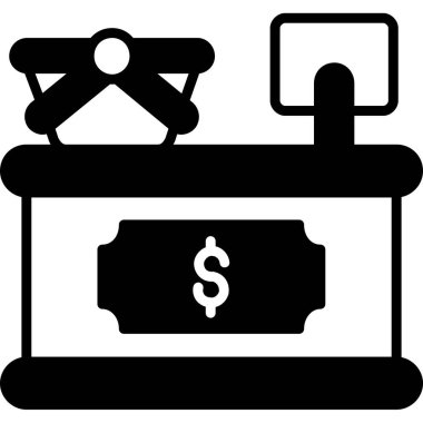 Dolar nakit simgesi, basit vektör illüstrasyonu