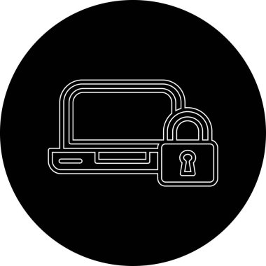 asma kilit simgesi olan dizüstü bilgisayar