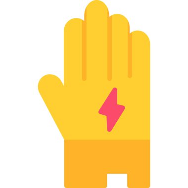 Yıldırım ikonuyla el. özet vektör illüstrasyonu