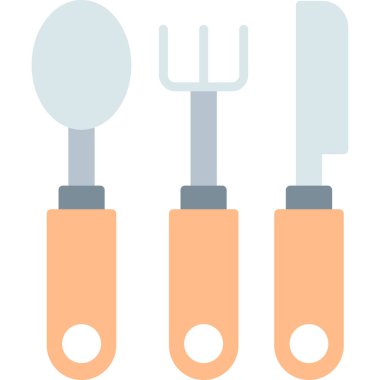 çatal ve kaşık simgesi, düz dizayn