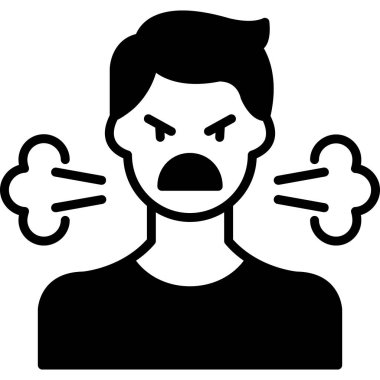 Bir adama kızgın yüz.