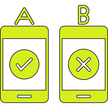 İki vektör kontrol işareti. vektör simgesi illüstrasyonu.