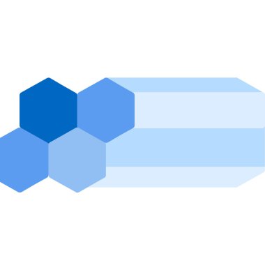 mavi renk altıgen simgesi