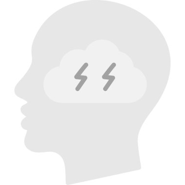 Doğrusal olarak şimşek ve bulut simgesine sahip insan beyni