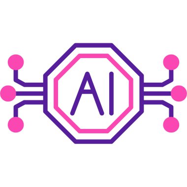 Yapay zeka ikonu. Vektör izole çizimi. ai