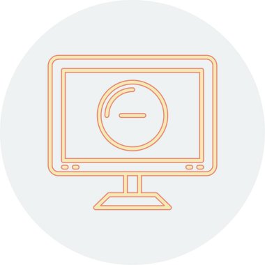 Bilgisayar monitörü. Basit simge