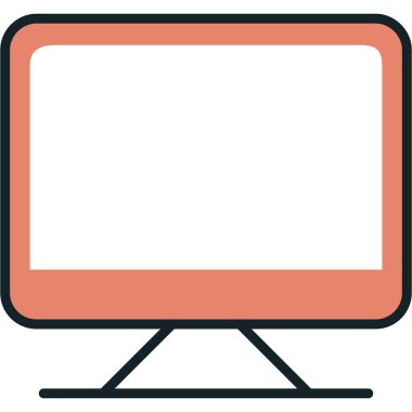 Televizyon simgesi, vektör illüstrasyonu