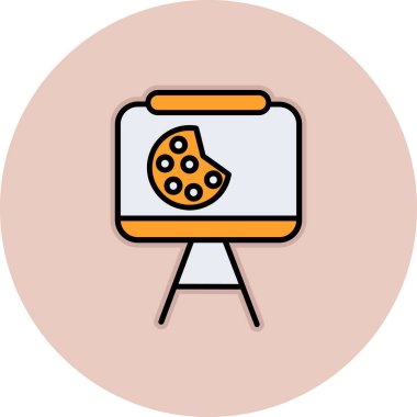 pizza. Web simgesi basit illüstrasyon