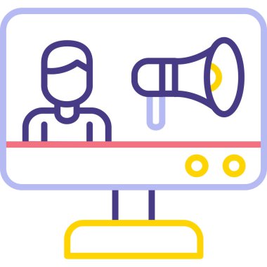 Konuşmacı. Web simgesi basit illüstrasyon