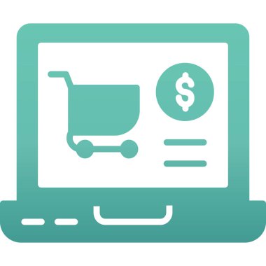 çevrimiçi alışveriş vektörü simgesi