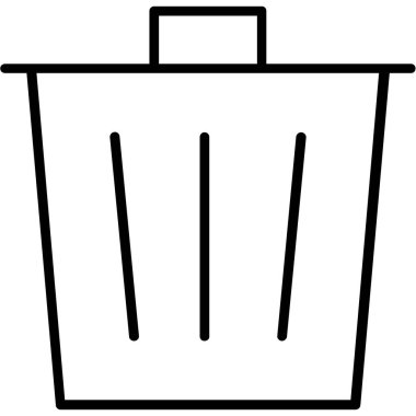 Çöp kutusu simgesi, vektör illüstrasyonu
