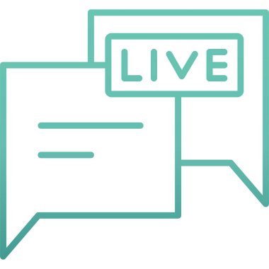 Dolu taslak biçiminde canlı sohbet simgesi