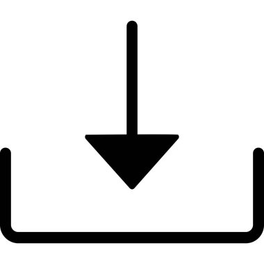 aşağı ok simgesi. düz çizim beyaz arkaplanda izole edildi