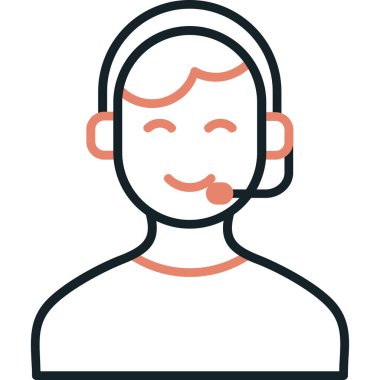 Kısa saçlı genç adam avatarı, çizgi biçimi ikon vektör tasarımı