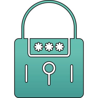 Modern b 'nin vektör çizimi asma kilit simgesinden yoksun