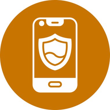 Kalkanlı cep telefonu. Basit bir çizim. Web simgesi