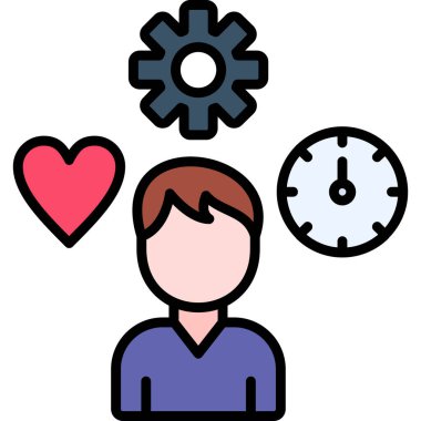 Yönetim simgesi. Web için basit iş vektör simgeleri çizimi