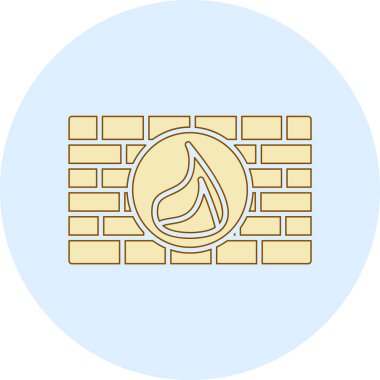 Bir tuğla duvar simgesinin vektör illüstrasyonu