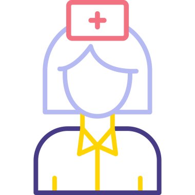 hemşire web simgesi basit illüstrasyon