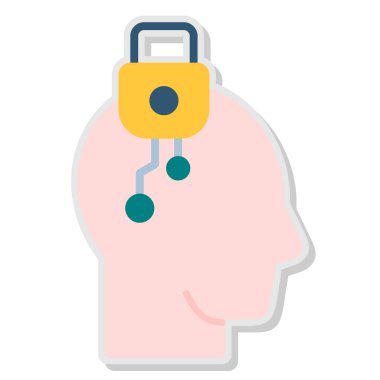 Düz stil zihin ikonu