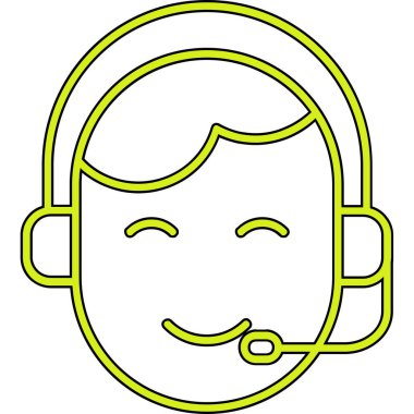 operator headset icon outline vector. call center. customer service