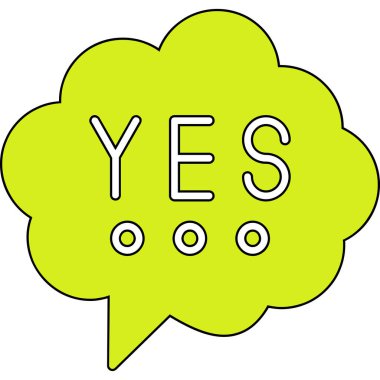 Evet, hayır, konuşma balonu simgesi, vektör illüstrasyonu