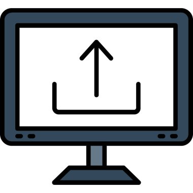 Bilgisayar ekran simgesini ana hat biçiminde izleName