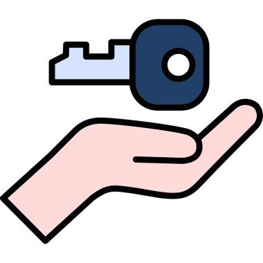 anahtar simgesi, vektör çizim el