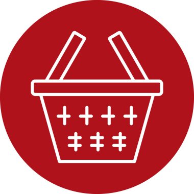 Alışveriş sepeti simgesi, vektör illüstrasyonu
