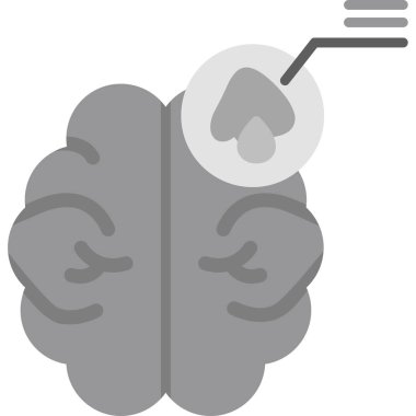 beyin simgesi. düz tasarım