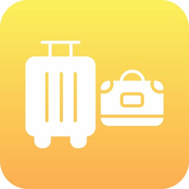 Bagaj Vektörü Kabartma Simgesi Tasarımı